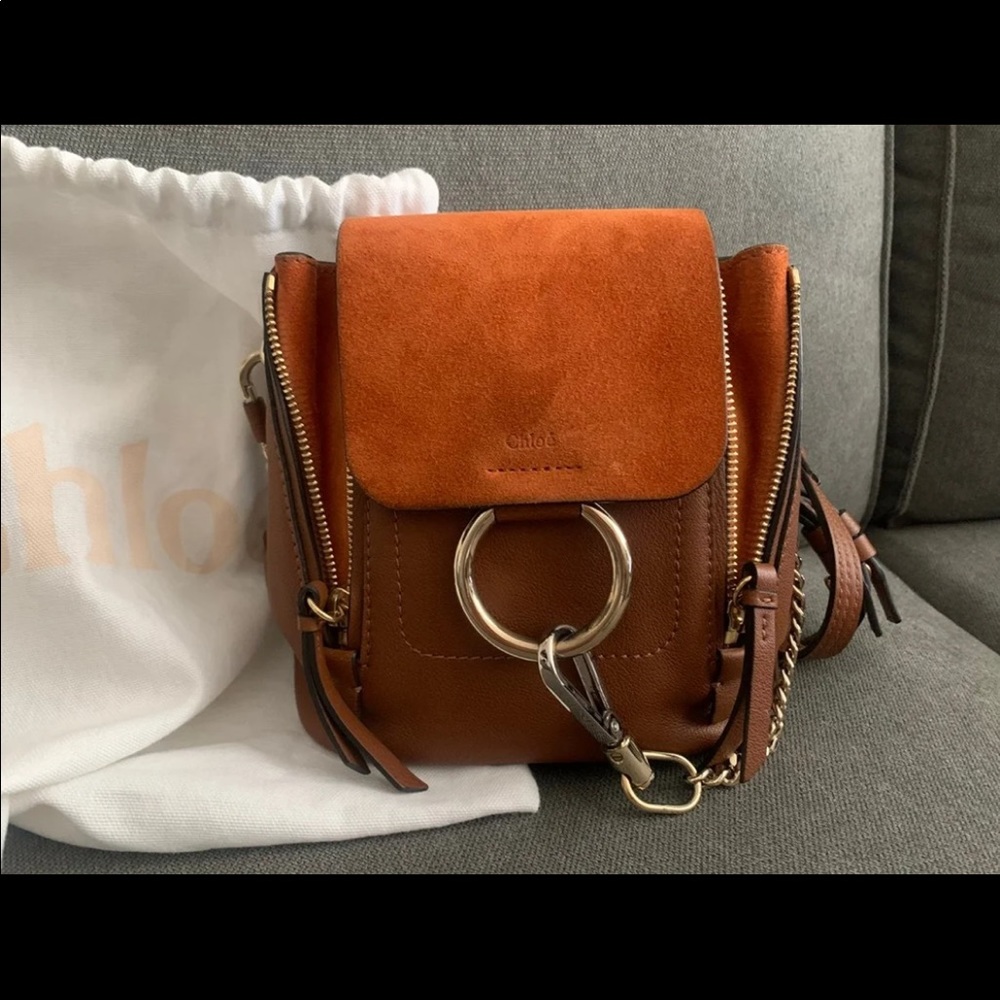 Chloe mini Faye leather and suede backpack